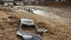 Barranco de Paiporta donde continúan labores de limpieza tras la dana, este domingo.