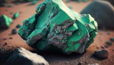 Ilustración de rocas verdes halladas en Marte.