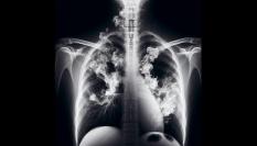 Imagen conceptual de humo en unos pulmones.