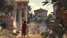 Ilustración digital (IA) de la vida en Pompeya.