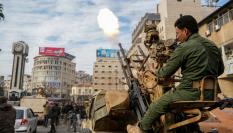 Celebraciones de los rebeldes tras la caída del régimen de Al Assad