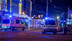 Vehículos de emergencias tras el atropello múltiple de Magdeburgo, Alemania.