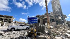 Imagen de archivo de bombardeos israelíes en Bint Jbeil (Líbano)