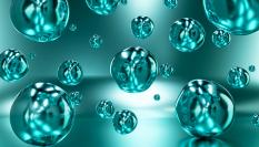 Ilustración digital de gotas de color turquesa.