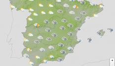 Mapa de previsión de AEMET para el fin de semana