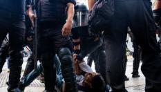 Una manifestante, detenido este miércoles en Buenos Aires.