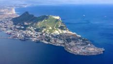 Vista aérea del Peñón de Gibraltar.