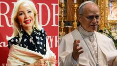Fotomontaje de Carmen Lomana y el papa León XIV