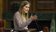 La vicepresidenta tercera y ministra para la Transición Ecológica y el Reto Demográfico Sara Aaegesen, durante su comparecencia en el Congreso sobre el 'cero energético'. interviene durante el pleno celebrado este miércoles en el Congreso de los diputados.