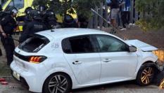 Estado en el que ha quedado el vehículo implicado en el atropello múltiple antes del derbi entre Espanyol y Barça.