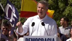 El líder del PP, Alberto Núñez Feijóo, en la manifestación contra el Gobierno.