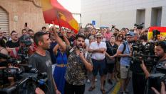 Ultras y agitadores en la manifestación de este martes en Torre Pacheco