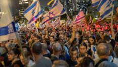 Imagen de la manifestación en Tel Aviv para pedir la liberación de los rehenes israelís en Gaza.
