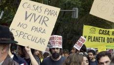 Foto de archivo de una manifestación contra la situación de la vivienda en Madrid.