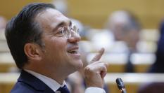 El ministro de Asuntos Exteriores, José Manuel Albares, interviene este martes, durante el Pleno del Senado, en Madrid.