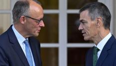 Friedrich Merz y Pedro Sánchez, juntos este jueves en La Moncloa