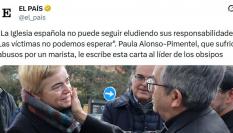 Captura con la publicación de la carta de una víctima de abusos sexuales en el seno de la Iglesia, enviada a 'El País' y dirigida al presidente de la Conferencia Episcopal, Luis Argüello.