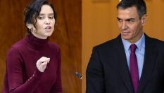 La presidenta de la Comunidad de Madrid, Isabel Díaz Ayuso, y el presidente del Gobierno, Pedro Sánchez.