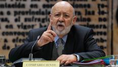 El presidente del Centro de Investigaciones Sociológicas (CIS), José Félix Tezanos, durante su comparecencia este martes