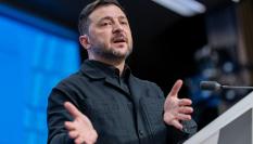 El presidente de Ucrania, Volodimir Zelenski, el 18 de diciembre de 2025, en una cumbre europea, en Bruselas.