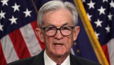 El presidente de la Reserva Federal de EEUU, Jerome Powell, durante una conferencia de prensa en la sede de su organismo, en Washington, el 10 de diciembre de 2025.