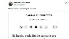 La carta al director de 'El País' compartida por @martinbianchi.