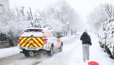 La ciudad de Madrid completamente nevada