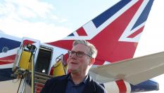 El primer ministro del Reino Unido, Keir Starmer, tras desembarcar en el Aeropuerto de Copenhague, el 1 de octubre de 2025, para acudir a una reunión de la Comunidad Política Europea.