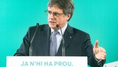 Carles Puigdemont durante un acto en Perpiñán (Francia)