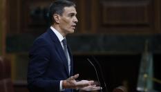 El presidente del Gobierno, Pedro Sánchez, en el Congreso