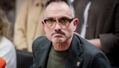 El alcalde de Móstoles, Manuel Bautista, durante la pasada rueda de prensa en la que defendió de la acusación de acoso sexual y laboral a una exedil.