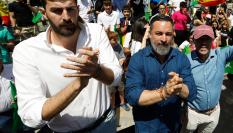 El líder de Vox Murcia, José Ángel Antelo, y el presidente de la formación, Santiago Abascal; en una imagen de archivo.