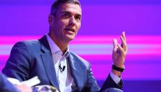El presidente del Gobierno español, Pedro Sánchez, en una charla sobre "El futuro del multilateralismo" en la Cumbre de Acción para el Progreso Global 2025, en Londres, el 26 de septiembre de 2025.