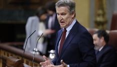 MADRID, 25/03/2026.- El líder del PP, Alberto Núñez Feijóo, durante su intervención en el pleno del Congreso, de este miércoles ante el que el Ejecutivo explica su posición contra la guerra en Irán e informará de las medidas adoptadas para combatir sus efectos. EFE/ Mariscal