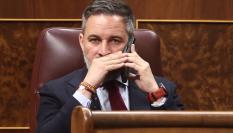 Imagen de archivo del presidente de Vox, Santiago Abascal, en el Congreso.