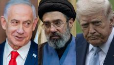 El primer ministro de Israel, Benjamin Netanyahu; el líder supremo de Irán, Mojtaba Jamenei, y el presidente de EEUU, Donald Trump, en imágenes de archivo.