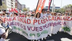 Manifestación por la sanidad pública convocada por la Coordinadora Andaluza de Mareas Blancas, este domingo en Sevilla.