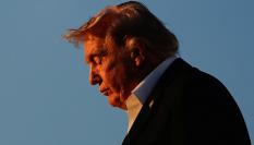 El presidente de Estados Unidos, Donald Trump, a su llegada a la base conjunta Andrews, el 3 de mayo de 2026.