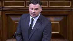 Gabriel Rufián durante su intervención en el Congreso.