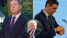 Imágenes de archivo del mandatario castellano-manchego García-Page, del presidente Pedro Sánchez y del expresidente Felipe González.
