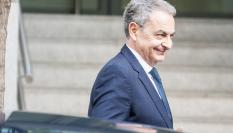 SPAIN - JUNE 17: Former Prime Minister Jose Luis Rodriguez Zapatero on his arrival at the National High Court on 17 June 2026 in Madrid, Spain. Zapatero is giving evidence today as a person under investigation before the National Court judge probing alleged irregularities involving the 53 million euros from the Plus Ultra airline bailout and the former Socialist leader’s alleged influence in securing the bailout, as well as regarding the jewellery seized from his office and provisionally valued at 1.3 million. (Photo By Cesar Vallejo Rodriguez/Europa Press via Getty Images)
