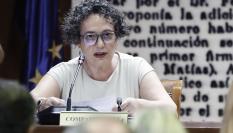 La secretaria del expresidente del Gobierno José Luis Rodríguez Zapatero, Gertrudis Alcázar, al inicio de su comparecencia en la comisión de investigación del Senado.