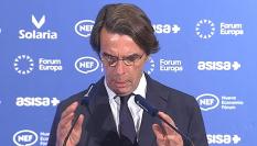 El expresidente José María Aznar, interviniendo en un desayuno informativo de Fórum Europa.
