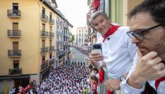 El presidente del PP, Alberto Núñez Feijóo, este miércoles en los sanfermines