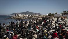 Migrantes en Ceuta.
