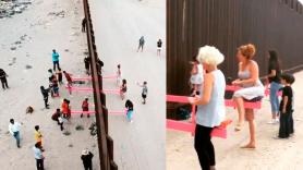 El balancín que une a los niños en la frontera de Estados Unidos y México
