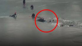 Un paseo en un lago helado pudo haber terminado en tragedia
