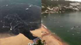 Vierten aguas residuales en la Bahía de Acapulco, en México