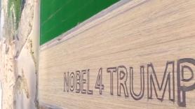 Un dron revela lo impensable: un cartel gigante en Israel pidiendo el Nobel para Trump