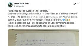 Uno de los mejores profesores de España muestra la carta que le ha dado una alumna extranjera: es el mejor regalo de Navidad posible